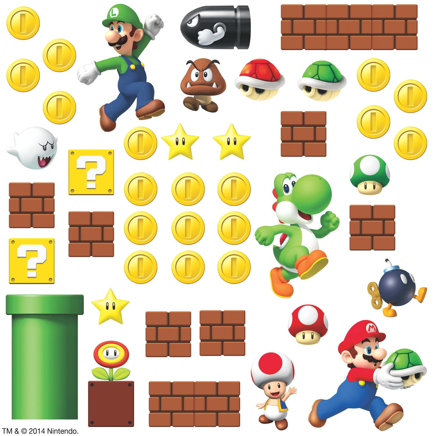 Adhesivos De Pared Roommates Nintendo New Super Mario Bros Scene
