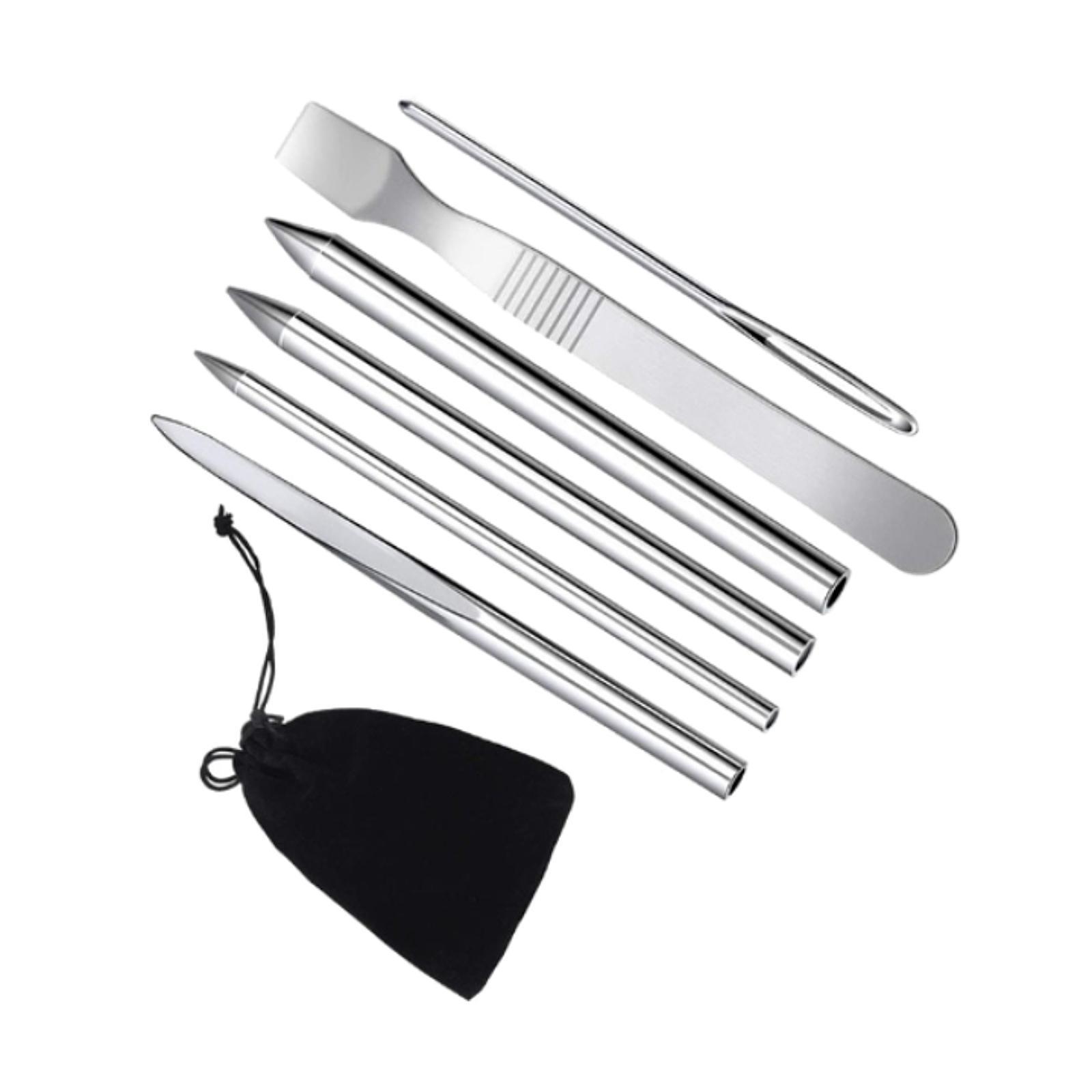 Magideal - Aguja Para Tejer Pulseras, Herramienta Artesanal Para Hacer Tú Mismo, Llavero Trenzado A Prueba De Óxido, Juego De Costura De Paracord, Kit Para Hacer