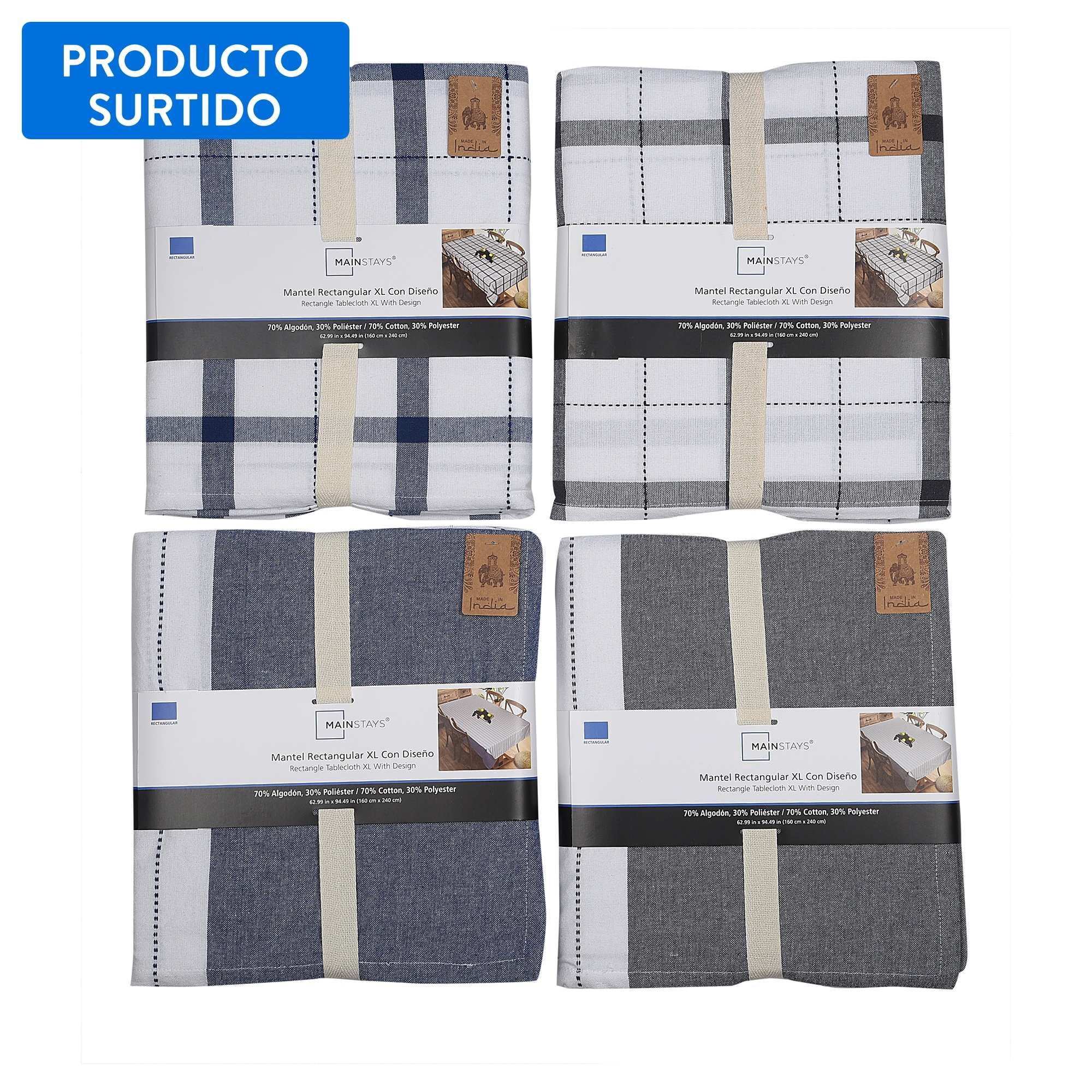Mantel Rectangular 160x240cm 80% Algodón, producto surtido 1 un