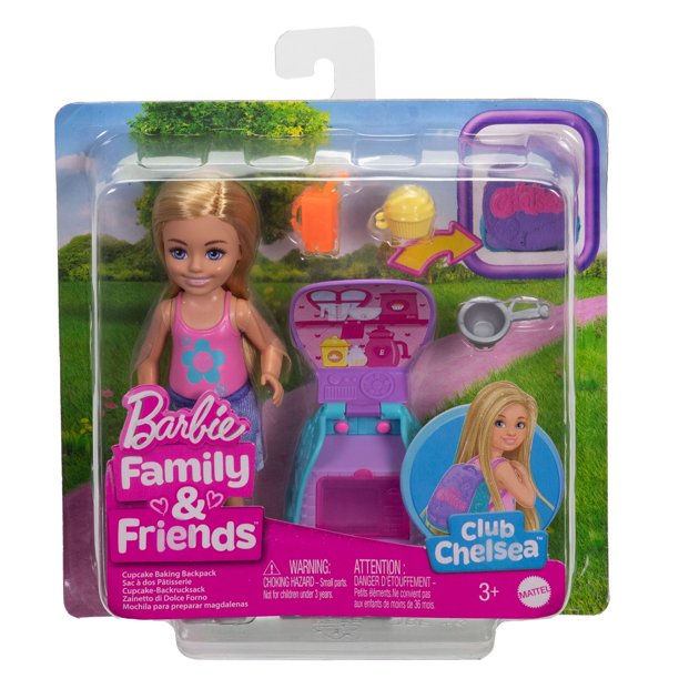 Muñeca Barbie Chelsea Mochila para Hornear Cupcakes 3 Años+