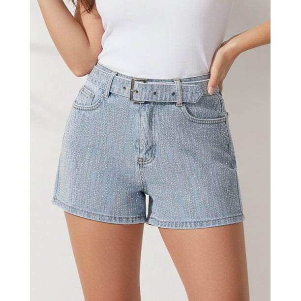 Short Mujer Mezclilla Fashion con Detalles Brillantes