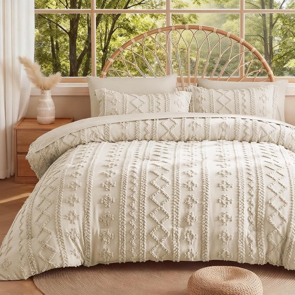 Set Acolchado MRHM Queen 224 x 224 cm 300 GSM Tufted Beige