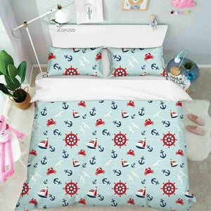 Milsleep - 3D Cartoon Sealife Pattern Funda Nórdica Juego De Cama Funda Nórdica Fundas De Almohada