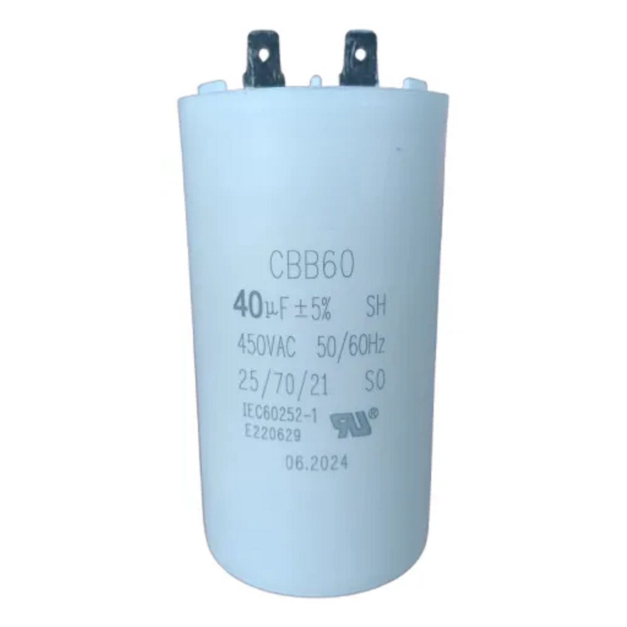 Genérica - Condensador Capacitor De Partida 40 Uf Con Terminal 450vac