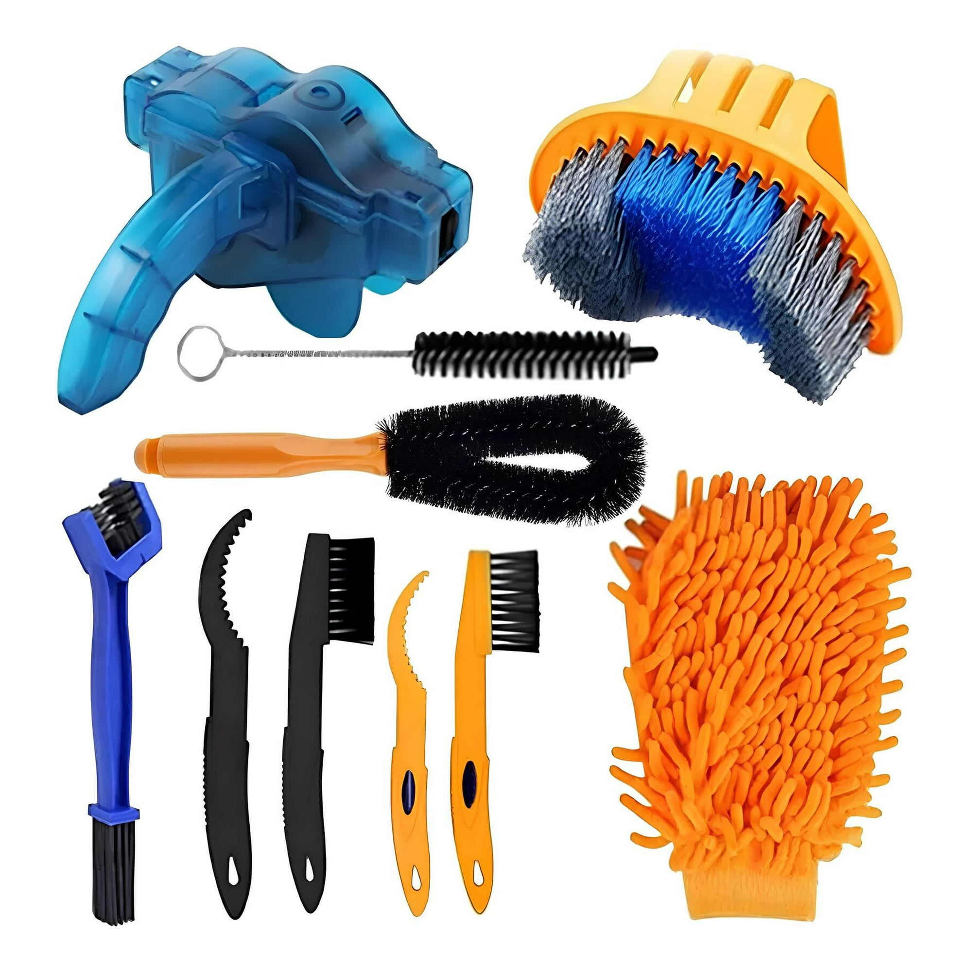 Master Prox - Limpieza Bicicleta Kit 10 Piezas Cepillo Polvo Limpia Cadena