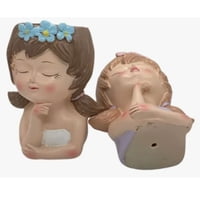 Ekolmac - 2 Maceteros Decorativos Estilo Niña Vintage