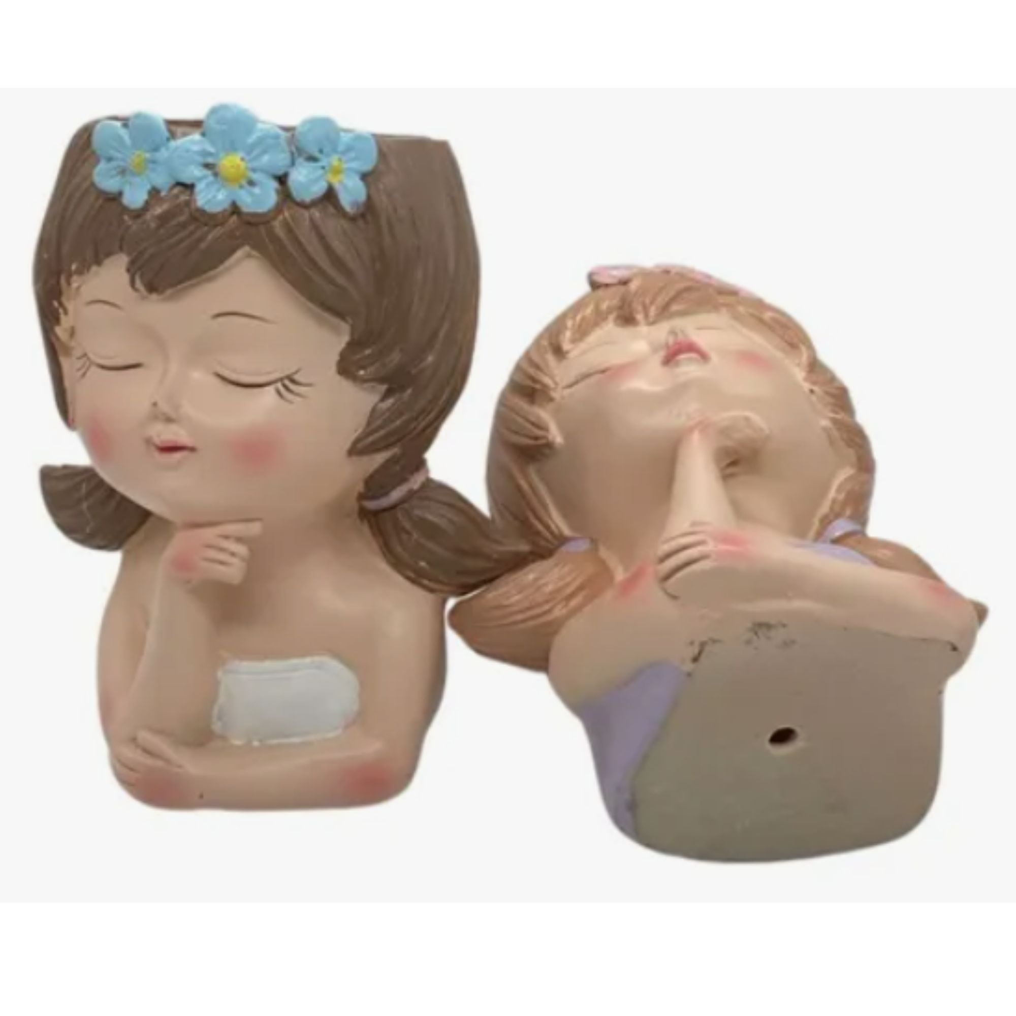 Ekolmac - 2 Maceteros Decorativos Estilo Niña Vintage