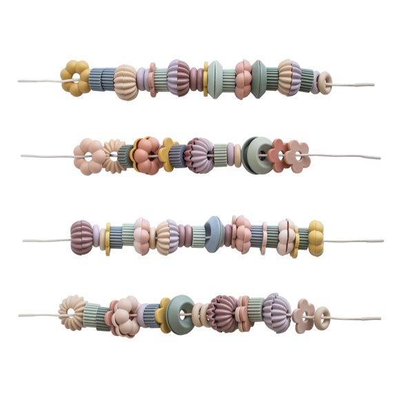 Juguete de ensartar cuentas mushie 54 piezas estilo Montessori 18 meses+