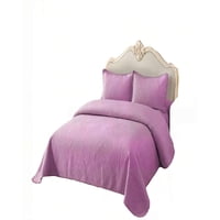Genérico - Cubrecama Quilt De Verano 1 5 Plazas Con Pompon Color Morado