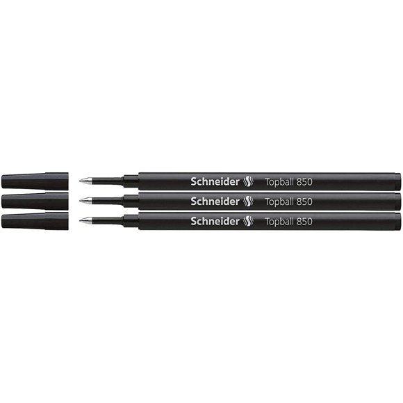 Recargas Schneider Topball 850 Medianas 0,5 mm Negro 3 unidades