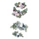 thumbnail image 4 of Hojas Verdes Botín De Flores Artificiales Para Bodas Púrpura Beige Blanco Azul, 4 of 5