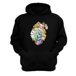Genérico - Polerón Canguro Alicia Cuentos Infantiles Negro Talla Xs Unisex