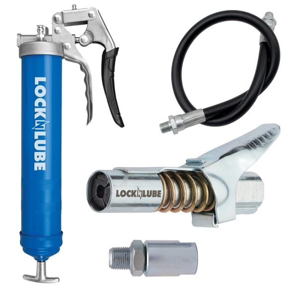 Empuñadura de pistola Grease Gun LockNLube de alta resistencia con accesorios
