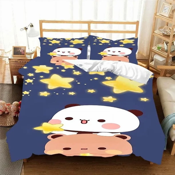 Kawaii Bubu and Dudu ing Anime Bedding Set Duvet Cover Comforter Bed Single Twin Full Bedding Set Kids Bed Sheets