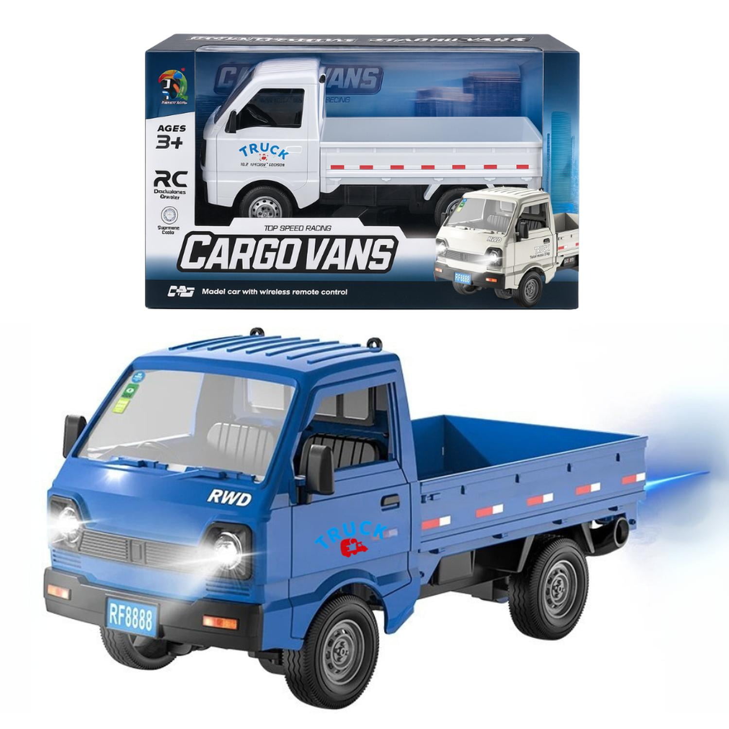 Fliperex - Camion 3/4 De Carga A Control Remoto Escala Con Luz Led Azul