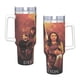 thumbnail image 4 of Destino Final Vaso aislado de acero inoxidable con asa, diseño temático, regalo para familia, amigos y fans; incluye pajita y encaja en el portavasos estándar, 40 oz, 4 of 6