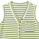 thumbnail image 4 of Polera Mujer Rayada Sin Mangas Cuello V Con Botones verde Talla Única, 4 of 4