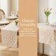 thumbnail image 3 of REGALWOVEN Camino de Mesa para Decoración de Cocina, Larga Lavable de Poliéster para Decoración de Mesa de Cocina y Comedor Beige 13.8x63 pulgadas, 3 of 6