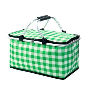 Global Latin Group - Canasta De Picnic Con Aislante Térmico Viajera Plegable Verde