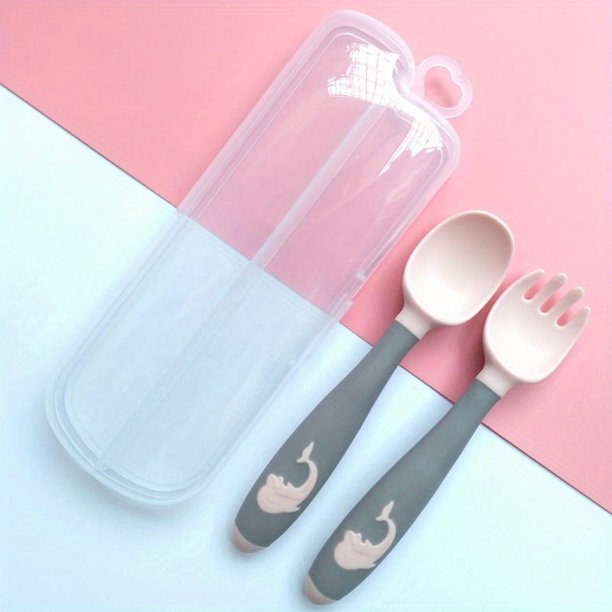 Wholesale Mother and Baby Supplies: Baby Cutlery Set with Cute Spoon and Fork for Learning to Eat, Training and Food Supplement - Case Included