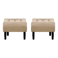 Bodevir - Set Pouf Wood 1C Felpa 00 Beige