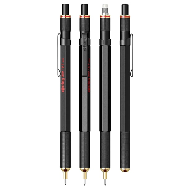 Lápiz mecánico Rotring 800 de 0,7 mm con goma de borrar, color