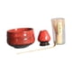 thumbnail image 5 of 4x juego de Matcha japonés Matcha tradicional, cuenco de Matcha, soporte de de cerámica, hecho a mano para soporte de de Matcha de , Rojo, 5 of 5