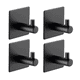 thumbnail image 2 of Ganchos adhesivos colgador perchero baño cocina acero inoxidable negro, 2 of 3