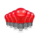 thumbnail image 1 of Bombilla LED ORALUCE roja de 5 W, 450 lúmenes, base E26, equivalente a 40 W, paquete de 6, 1 of 9