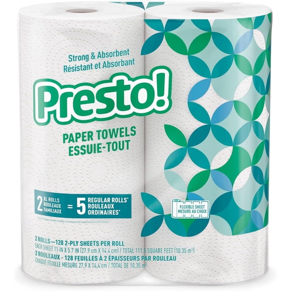 Amazon Brand Presto FlexaSize Kitchen Paper Towels, 2 unidades