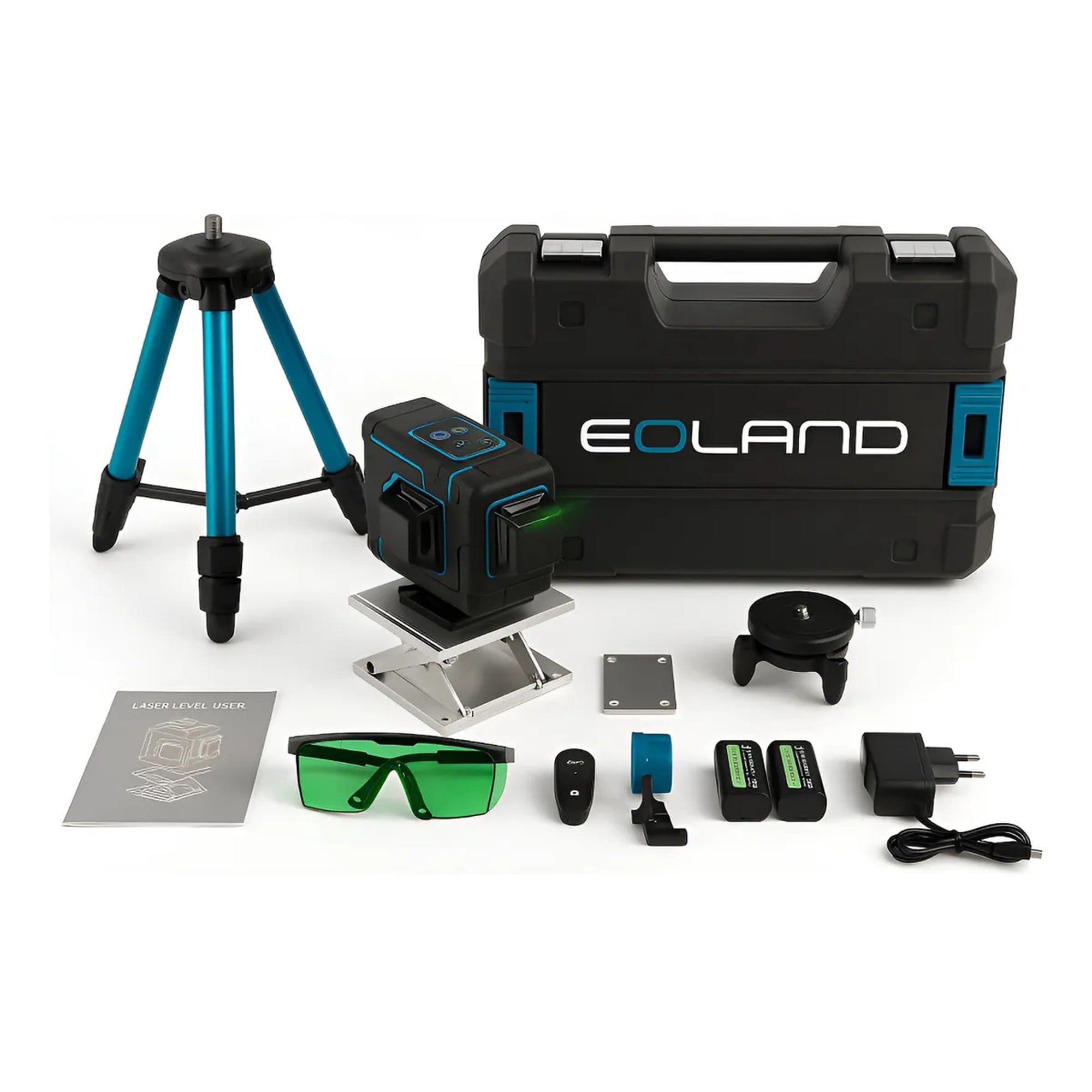 Eoland - Nivel Laser 16 Lineas Verde 360 Y Tripode 1 Metro Ajustable