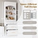 thumbnail image 2 of [Assembly Video Provided] TOPMAX Modern 83.7inch High Kitchen Pantry, Freestanding Tall Kitchen Hutch with Faux Marble Top, Display Cupboard Cabinet with 5 Storage Drawers and Adjustable Shelf, White, 2 of 3