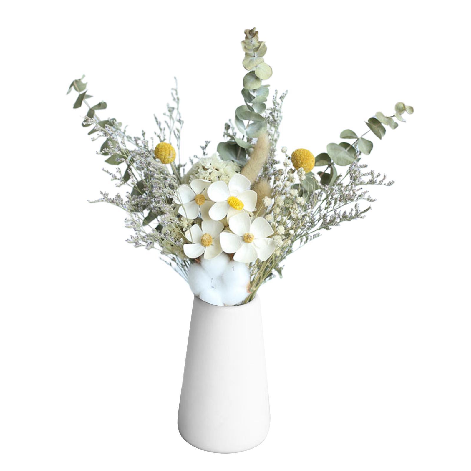 Magideal - Natural Dried Flower Bouquet Eucalyptus Bunch For Vase Boho Home Wedding Living Room Table Decor Housewarming Gift Photo Props Flower Arrangement Violetas Blancas