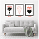 thumbnail image 2 of Cuadros Decorativos Rosa Diamante Corazón Pack X 3 Uds 35x50 Cm C/u, 2 of 2