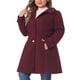 thumbnail image 4 of Abrigos de talla grande para mujer de Agnes Orinda, chaqueta de trinchera con un solo pecho, abrigos largos de invierno 3X Burdeos, 4 of 6