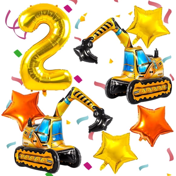 Globo DANIUBE 4D Excavadora para Cumpleaños de 2 Años