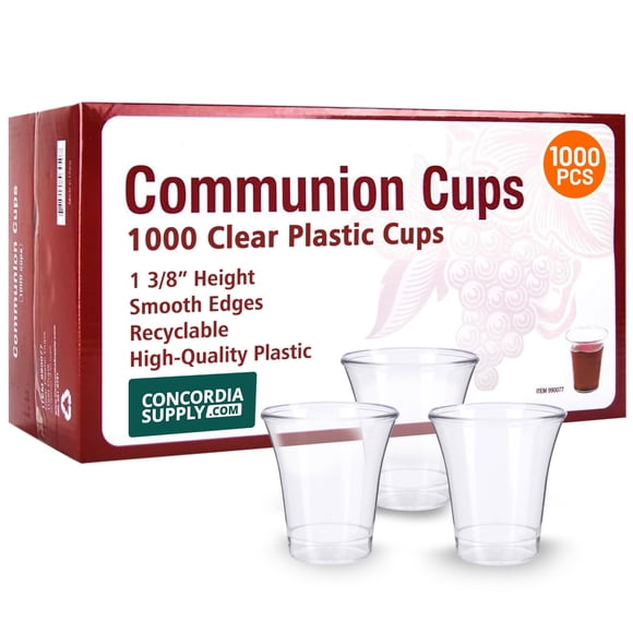 Vasos de comunión Concordia Supply de 1.38 pulgadas de plástico reciclable (1000)