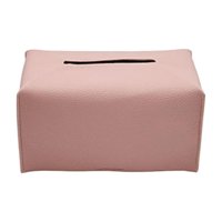 Magideal - Funda De Caja De Pañuelos De Cuero Pu, Organizador De Contenedor De Servilletas Decorativas Modernas Rectangulares Para Dormitorio De Hotel, Cocina, Rosado
