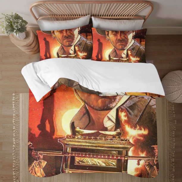 Indiana Jones 3-Piece Bedding Set For Kids Boys Girls Adult Cartoon Warm Cute Fashion Holiday Present Gift Bed Sheets