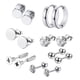 thumbnail image 3 of Juego de aretes de aro de 14 piezas / aretes de oreja Conjunto de aretes de declaración de moda delicada para hombres / joyería piercing para cumpleañ Plata de 8 mm, 3 of 5