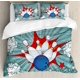 thumbnail image 1 of Indie Duvet Cover Set Group of Funky Monsters Society Different Expressions Abstract Groovy Doodle Style Decorative 3 Piece Bedding Set, 1 of 3