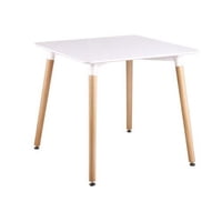 Habita2 Chile - Mesa Para Oficina O Comedor Cudrada 80X80 Con Tope De Mdf - Blanco