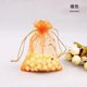 thumbnail image 1 of suxuMhao Bolsas de Regalo de Decoración, 100Pzas Bolsas de Organza Naranja con Cordón, Bolsas de Organza Transparentes de 3.5x4.7in Estilo de Estampado en Caliente para Joyería, Dulces, Pequeños, 1 of 4