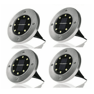 Genérico - Pack X4 Luz Solar 8 Led Con Estaca Exterior Tierra Jardin