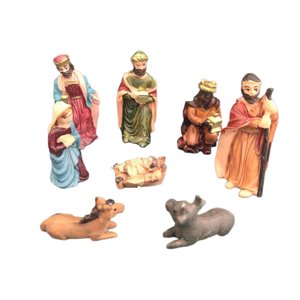 Magideal - 8X Figuras De Natividad Tradicional Set Nacimiento De Jesús Adornos De Navidad Artesanía Figuras De Navidad De Colección Para Decoración De Accesorios