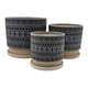 thumbnail image 1 of Set 3 Maceteros Maceta De Ceramica Gris Con Patrones Negros, 1 of 6