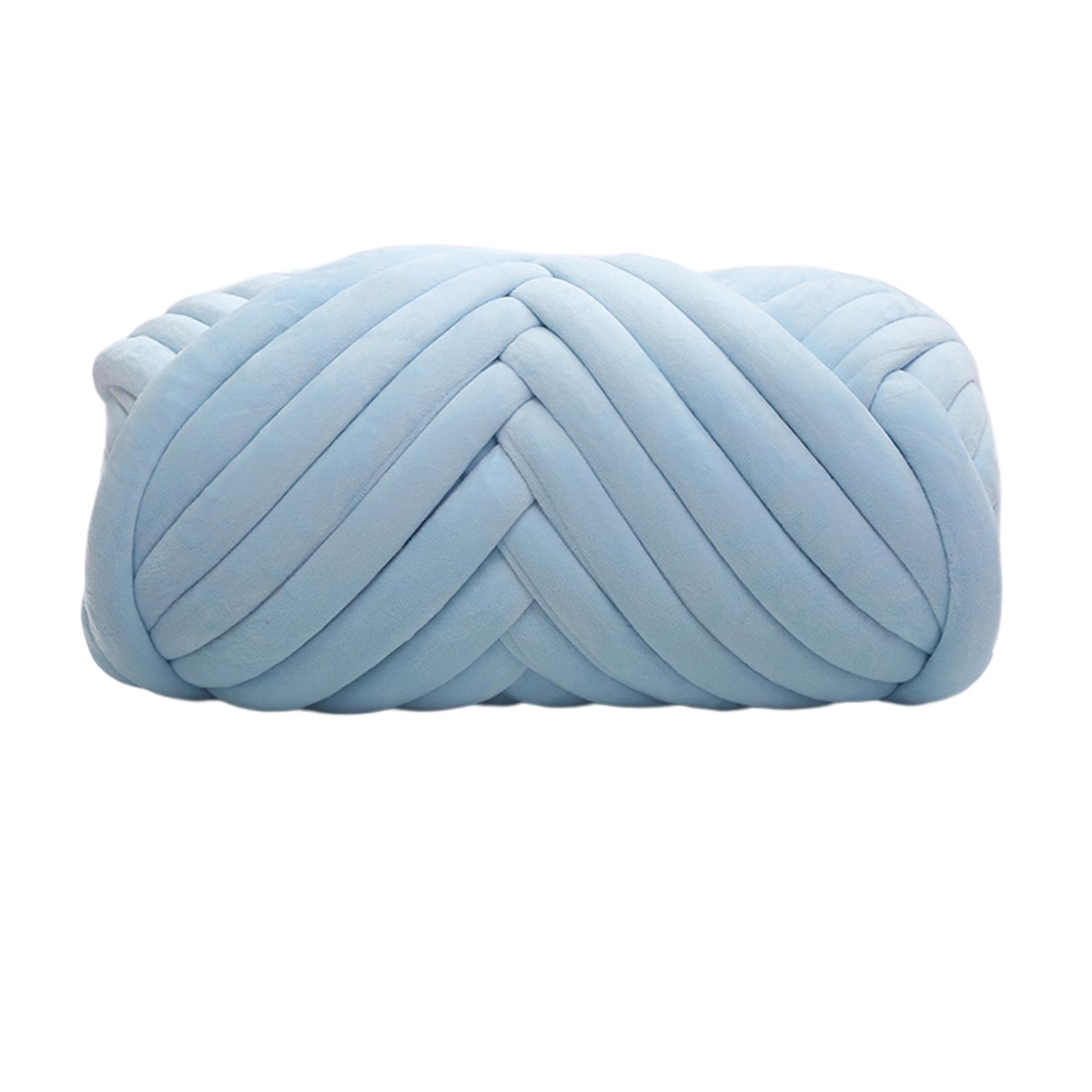 Magideal - Hilo Grueso De De 1Kg Para Tejer Alfombra, Hilo Tubular Jumbo Suave Y Cómodo, Hilo De Peso Para Tapiz, , Bufanda, Tejido De Cojín , Azul Claro