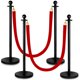 thumbnail image 1 of Postes 4 unidades Alytree YBZZMetal4Red de metal con cordón de terciopelo, 19-35 in, 1 of 3