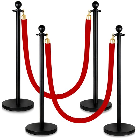 Postes 4 unidades Alytree YBZZMetal4Red de metal con cordón de terciopelo, 19-35 in