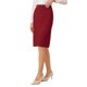 thumbnail image 4 of INSPIRE CHIC Falda Lápiz de Negocios para Mujer, Cintura Alta, Formal, Trabajo, Largo hasta la Rodilla, Talla S, Rojo, 4 of 5
